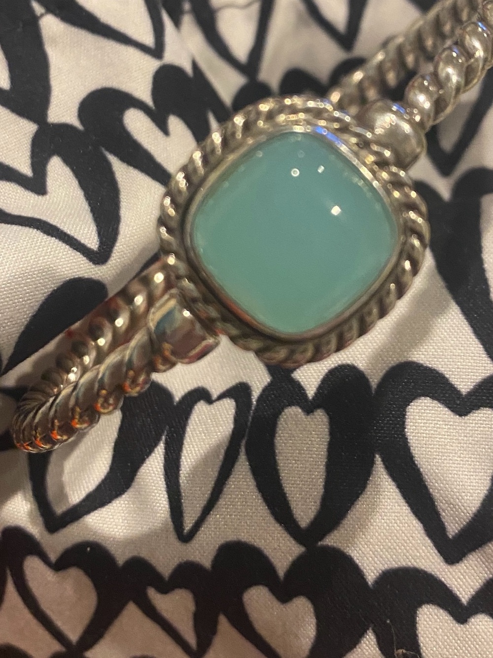 Brighton Silver-Tone Bracelet with Light Aqua Stone